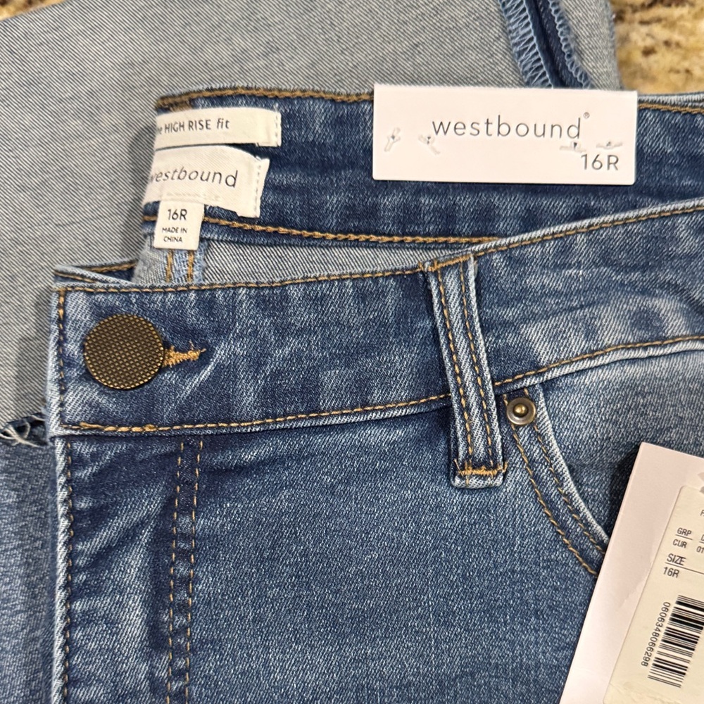 Brand New Westbound High Rise Women's Jeans in Classic Blue w/big cuff